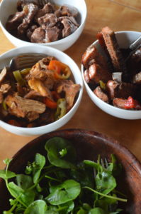 Wild Food Feast-Venison, Chantrelle mushrooms, Yurok Smoked Salmon, Miner's Lettuce